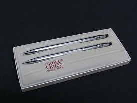 ■美品■ CROSS クロス デュポン ツイスト式 ボールペン シャープペンシル 筆記用具 文房具 2点セット シルバー系 DN3169