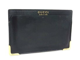 GUCCI グッチ レザー カードケース カード入れ パスケース 定期入れ レディース メンズ ブラック系 DN3255