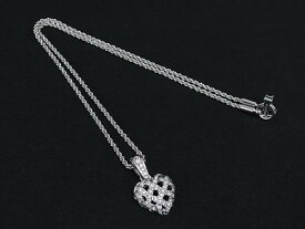 ■美品■ SWAROVSKI スワロフスキー ラインストーン ハート ネックレス ペンダント アクセサリー レディース シルバー系 DN3335