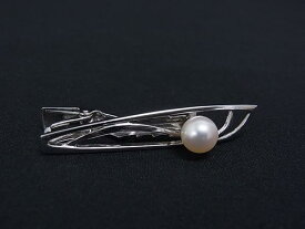 ■美品■ MIKIMOTO ミキモト 本真珠 アコヤ真珠 パール 約7mm SV925 タイクリップ ネクタイピン アクセサリー シルバー系 DN3336