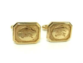 ■美品■ Burberrys バーバリーズ カフスボタン カフスリンクス アクセサリー ビジネス 紳士 メンズ ゴールド系 DG6443
