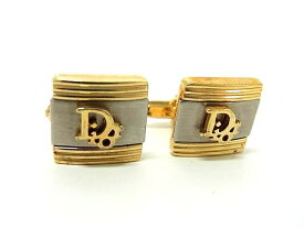 ■美品■ ChristianDior クリスチャンディオール ヴィンテージ カフスボタン カフスリンクス アクセサリー メンズ ゴールド系 DG6441