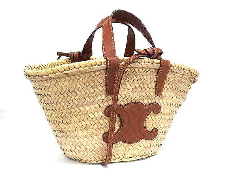 楽天市場】□美品□ CELINE セリーヌ トリオンフ パニエ ストロー かご 