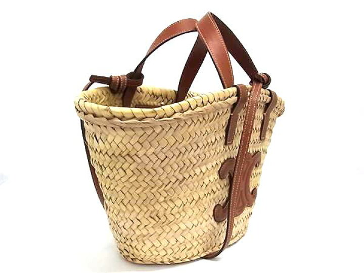 楽天市場】□美品□ CELINE セリーヌ トリオンフ パニエ ストロー かご 