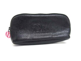 ChristianDior クリスチャンディオール PVC マルチポーチ メイクポーチ マルチケース 小物入れ ブラック系×ピンク系 DK9311