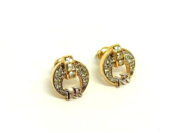 楽天市場】□美品□ NINA RICCI ニナリッチ ラインストーン ピアス 
