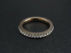 Folli Follie フォリフォリ ラインストーン リング 指輪 アクセサリー 表記サイズ50 (約9号) レディース ゴールド系 DH8891