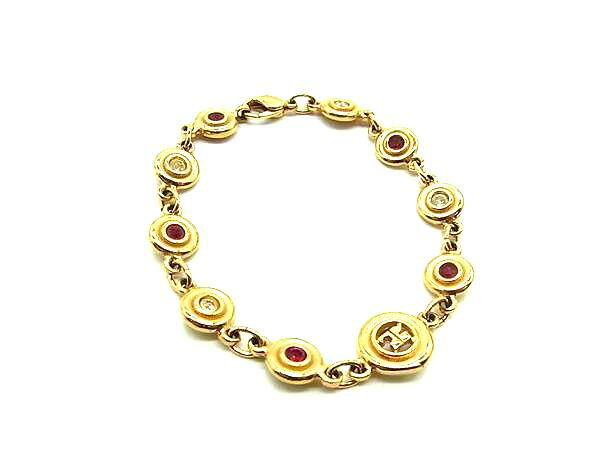 courreges クレージュ カラーストーン ブレスレット アクセサリー レディース ゴールド系×マルチカラー DL8329