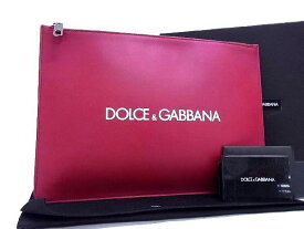 ■新品同様■ DOLCE&amp;GABBANA ドルチェ&amp;ガッバーナ レザー クラッチバッグ セカンドバッグ マルチケース ボルドー系 AL4479