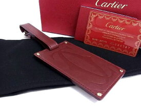 ■新品■未使用■ Cartier カルティエ エ マストライン レザー ネームタグ バッグチャーム メンズ レディース ボルドー系 AP9713