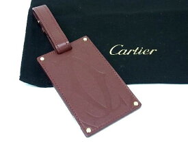 ■新品■未使用■Cartier カルティエ マストライン レザー ネームタグ バッグチャーム メンズ レディース ボルドー系 AQ7365