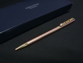 ■新品同様■ MIKIMOTO ミキモト 本真珠 アコヤ真珠 パール 約4mm ツイスト式 ボールペン ステーショナリー ピンク系 BP7116