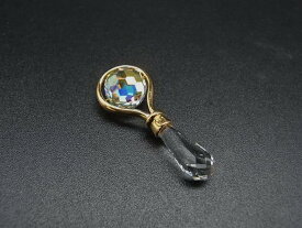 ■極美品■ SWAROVSKI スワロフスキー 219199 Babys Rattle オブジェ 置物 インテリア ゴールド系×クリア DJ0080
