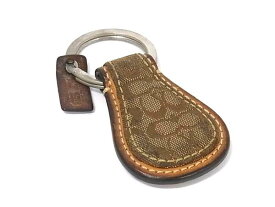 COACH コーチ シグネチャー キャンバス キーホルダー キーリング バッグチャーム メンズ レディース ブラウン系 DM1581