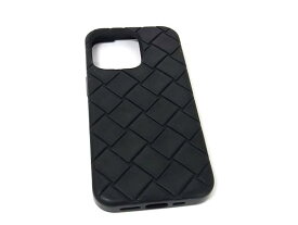 ■美品■ BOTTEGA VENETA ボッテガヴェネタ イントレチャート ラバー iPhone13 Pro対応 アイフォンケース ブラック系 BK7370