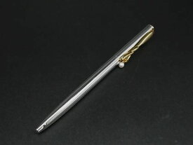 ■新品同様■ MIKIMOTO ミキモト 本真珠 アコヤ真珠 パール 約4mm ツイスト式 ボールペン 筆記用具 文房具 シルバー系 DJ4261