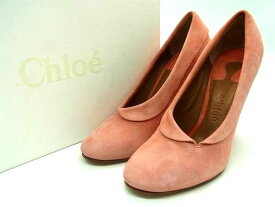 ■美品■ Chloe クロエ スエード パンプス ヒール サイズ 35 1/2(約22.0cm) 靴 シューズ ピンク系 DD5424
