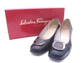 ■美品■ Salvatore Ferragamo フェラガモ ガンチーニ レザー グラデーション ヒール パンプス 6 (約23.5cm) シューズ 靴 DD7577