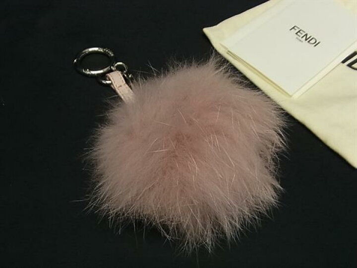 楽天市場】□美品□ FENDI フェンディ ポンポンチャーム ファー×レザー  