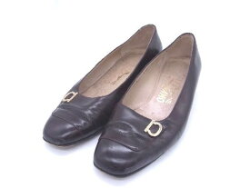 Salvatore Ferragamo フェラガモ ガンチーニ レザー 表記サイズ 6 (約23.5cm) パンプス 靴 シューズ レディース ブラック系 DD4253