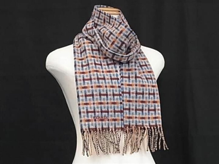楽天市場】□新品同様□ HERMES エルメス カシミヤ100％ 総柄 フリンジ  