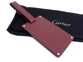 ■新品■未使用■ Cartier カルティエ マストライン レザー ネームタグ バッグチャーム メンズ レディース ボルドー系 AP9714