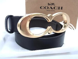 ■新品■未使用■ COACH コーチ C1725 シグネチャー バックル レザー ゴールド金具 ベルト サイズ S ブラック系 AV6581