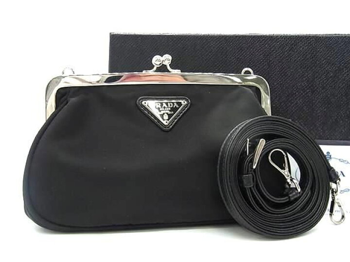 楽天市場】□新品同様□ PRADA プラダ 1NF001 テスートナイロン がま口 