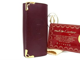 ■新品■未使用■ Cartier カルティエ マストライン レザー 4連 キーケース 鍵入れ メンズ レディース ボルドー系 FA7882