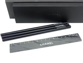 ■新品■未使用■ CHANEL シャネル 鉛筆 定規 筆記用具 文房具 ステーショナリー 4点セット ブラック系 AZ4179