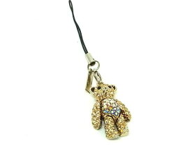 ■極美品■ ABISTE アビステ ベア くま ラインストーン キーホルダー バッグチャーム レディース ゴールド系×シルバー系 DD7641