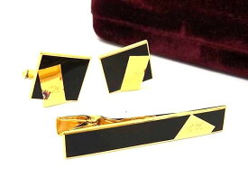 MIKIMOTO ミキモト カフスボタン カフリンクス アクセサリー 2点セット メンズ ゴールド系×ブラック系 DG1467 冠婚葬祭 結婚式 葬式