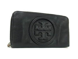 TORY BURCH トリーバーチ レザー ラウンドファスナー 長財布 ウォレット 小銭入れ 札入れ カード入れ ブラック系 DL3866