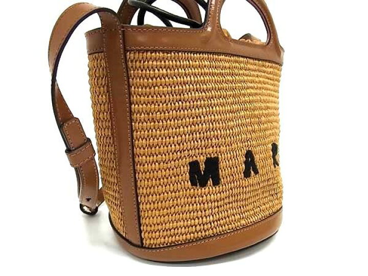 楽天市場】□新品同様□ MARNI マルニ ストロー×レザー ショルダー 