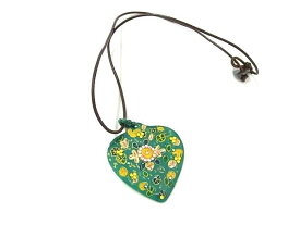 ■美品■ CHAN LUU チャンルー カラーストーン ハート ネックレス ペンダント レディース グリーン系×マルチカラー DF2807