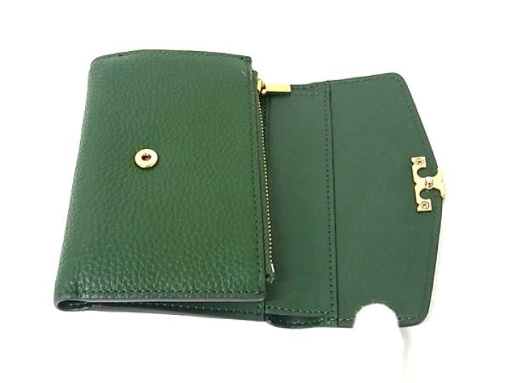 □極美品□ TORY BURCH トリーバーチ キラ ミクスト レザー 三つ折り  