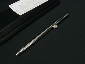 ■新品同様■ MIKIMOTO ミキモト 本真珠 アコヤ真珠 パール 約3mm ボールペン 筆記用具 文房具 ステーショナリー シルバー系 DI2327