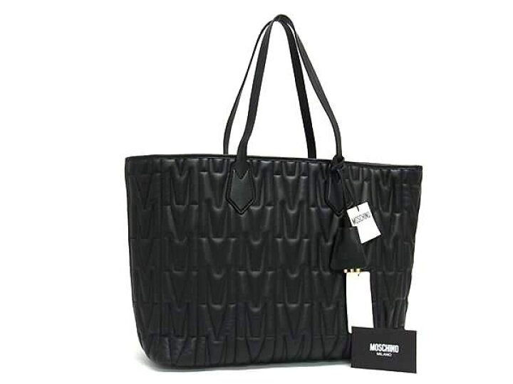 楽天市場】□新品同様□ MOSCHINO モスキーノ レザー トートバッグ 