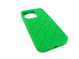 ■極美品■ BOTTEGA VENETA ボッテガヴェネタ イントレチャート ラバー iPhone14Pro 対応 アイフォンケース グリーン系 BK5729