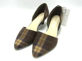■極美品■ CECIL McBEE セシルマクビー チェック柄 ヒール パンプス 表記サイズ 23.5cm 靴 シューズ レディース ブラウン系 DE4706