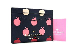 ■新品■未使用■ kate spade ケイトスペード K8297 PVC アップル リンゴ カードケース カード入れ レディース ネイビー系 BC4652アZ