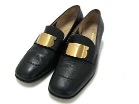 Salvatore Ferragamo フェラガモ DL 85948 B37 レザー ローファー 表記サイズ6 (約23cm) 靴 シューズ レディース ブラック系 DI3640