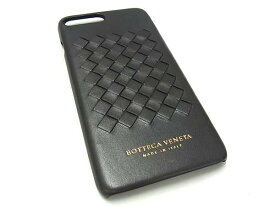 ■美品■BOTTEGA VENETA ボッテガヴェネタ イントレチャート レザー iPhone7plus/8plus対応 アイフォンケース ダークグレー系 BQ4281