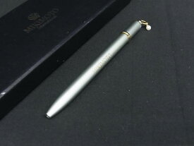 ■新品同様■ MIKIMOTO ミキモト 本真珠 アコヤ真珠 パール 約3mm ツイスト式 ボールペン 文房具 ライトブルー系 DH6427