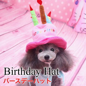 バースデイ ハット　2色　帽子　ペット 犬 猫 誕生日 記念日 SNS映え 小型犬 中型犬ペットウェア お祝い アニバーサリー ドッグウェア ハッピーバースデー ケーキ型 ハット コスチューム ドッグウェア ケーキ型 ハット犬 誕生日プレゼント ※犬 誕生日ケーキではありません