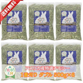 【送料無料】うさぎ 牧草アメリカ産 チモシー牧草 1番刈り ダブルプレス 500g×6袋 アメリカ産 牧草王国 US 1番刈り 一番刈り うさぎ 牧草 mofu parfait もふぱふぇ チンチラ モルモット 牧草 えさ 敷材 牧草 2セットで送料無料 ※ オーツヘイ キューブ ではありません