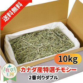 うさぎ 牧草【送料無料】カナダ産 特選チモシー 2番刈り ダブル 10kg ウサギ 餌チンチラ ハムスター モルモット デグー エサ もふぱふぇ 牧草王国 オリジナル