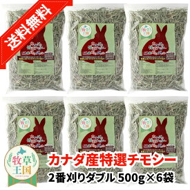 カナダ産特選チモシー2番刈りダブル 500g×6袋 うさぎ牧草 ウサギ チモシー カナダ ダブルプレス 2番刈り 二番刈り mofu parfait もふぱふぇ 牧草王国 チンチラ うさぎ モルモット 牧草 えさ 敷材 ダブル ソフト ※ オーツヘイ キューブ ではありません