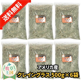 うさぎ 牧草 クレイングラス 500g×6袋 低タンパク 低脂肪 ダイエット 牧草 えさ 餌 チンチラ モルモット 敷材 牧草王国 ラベル有 ※オーツヘイ キューブ イタリアンライグラス スーダングラス 牛 バター ロール ラップ 種 ではありません