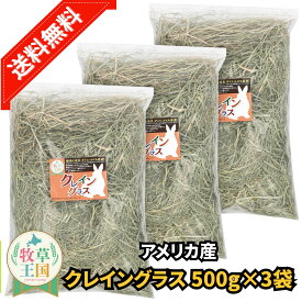 ウサギ 牧草 うさぎ クレイングラス 500g×3袋 低タンパク 低脂肪 ダイエット 牧草王国 うさぎ 牧草 えさ 餌 チンチラ モルモット 牧草 えさ 敷材 ラベル有 ※イタリアンライグラス スーダングラス 牛 バター ロール ラップ 種 ではありません